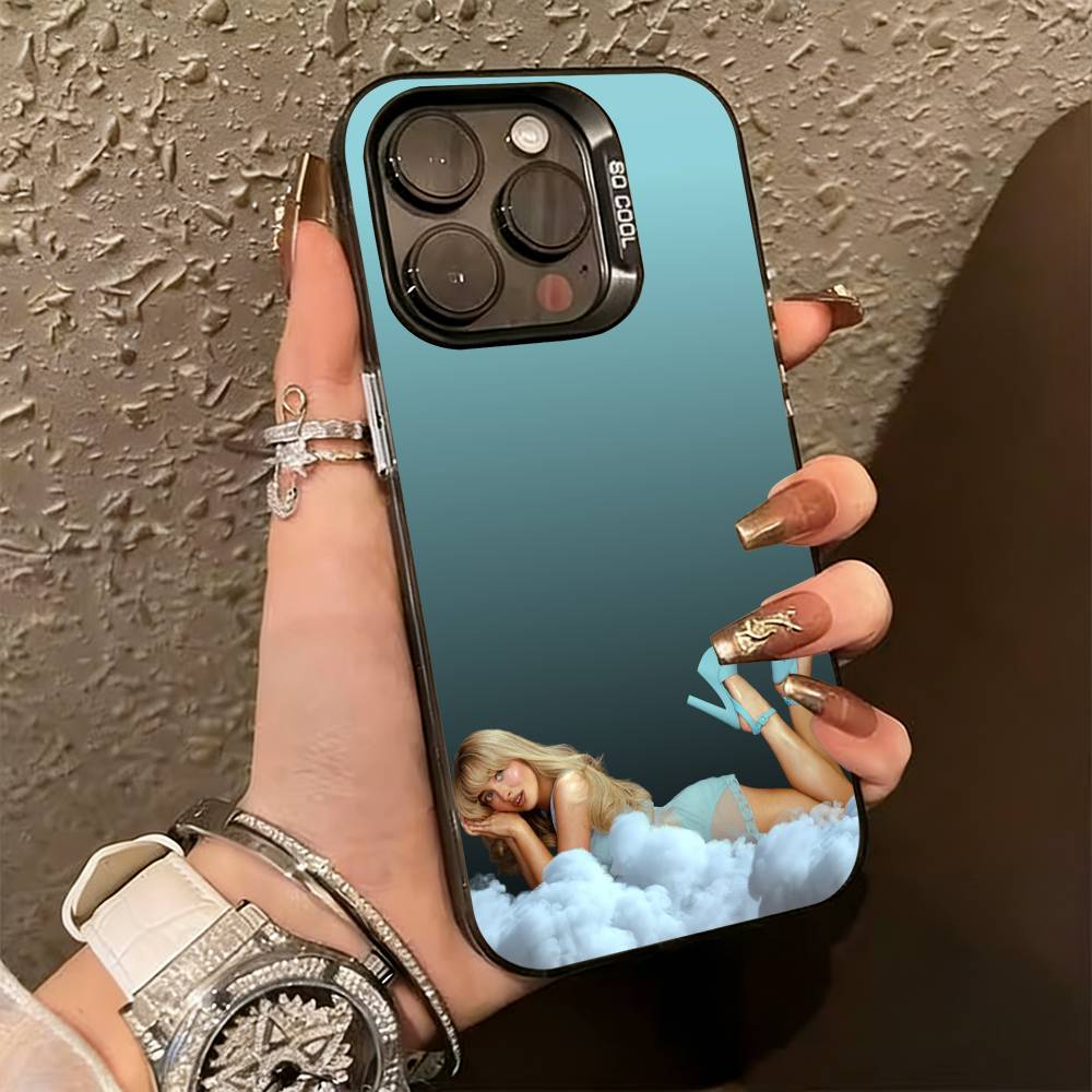 Чехол для телефона S-Sabrina C-Carpenter для iPhone 17,16,15,14,13,12,11 Plus,Pro Max,XS, Цветной Серебристый Черный Чехол
