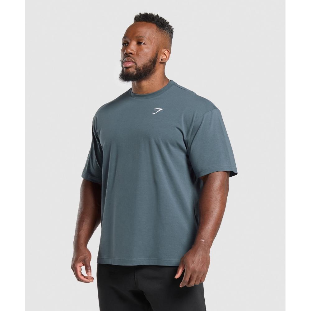 Gymshark Футболка Essential Oversize, цвет: титаново-синий A1a3e UCMQ