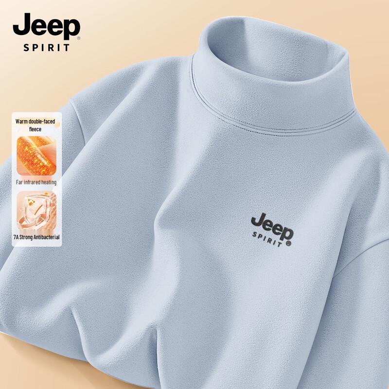 JEEP SPIRIT Men's Half-Turtleneck Thermal Long-Sleeve Shirt