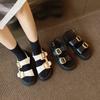 Fashion Gladiator Platform Women's Sandals 2025 Summer Women Flat Sandals Fashion Casual Metal Buckle Soft Bottom Ladies Sandals