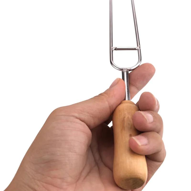 39 см 6 шт. шампуров для барбекю с длинной деревянной ручкой, палка для гриля для шашлыка, деревянная вилка для барбекю, игла для гриля из нержавеющей стали