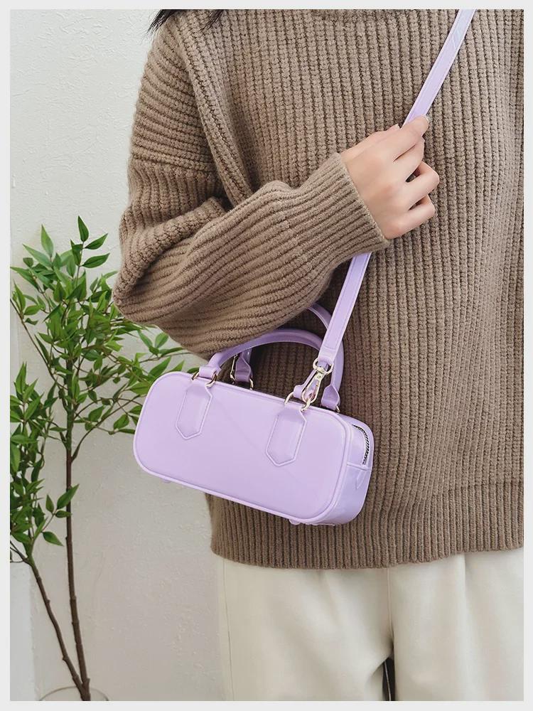 2025 Модная сумка-подушка через плечо из ПВХ-желе карамельного цвета - Большая вместительная женская сумка