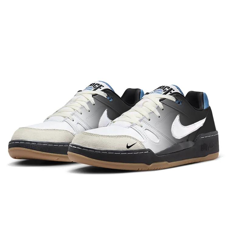 Nike Full Force Серые Теневые Нескользящие и Дышащие Низкие Кеды для Скейтборда Мужские Белые Черные HJ7262-100(Team366-)