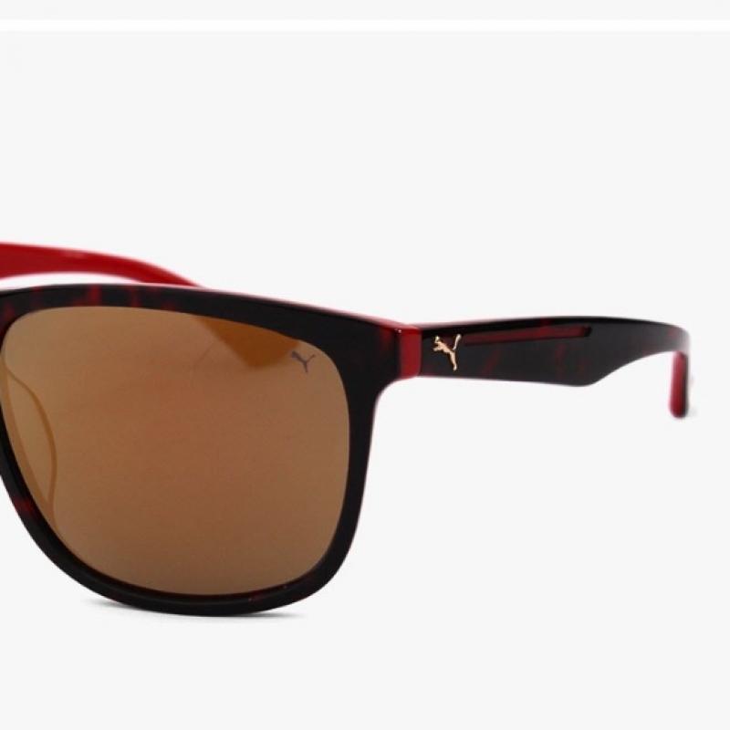 Puma Square Horn Rimmed Over Asian Fit Mirror Sunglasses 12