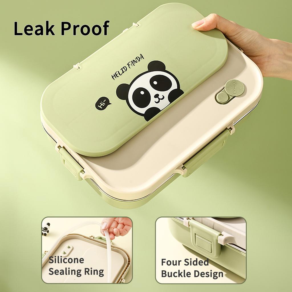 4/5 Grids 304 Stainless Steel Bento Lunch Box With Tableware Microwave Safe Children Portable Sealed Fruit Salad Food Container