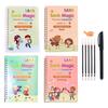 4Pcs Reusable English Alphabet Number Kids Drawing Practice Book Groove Copybook