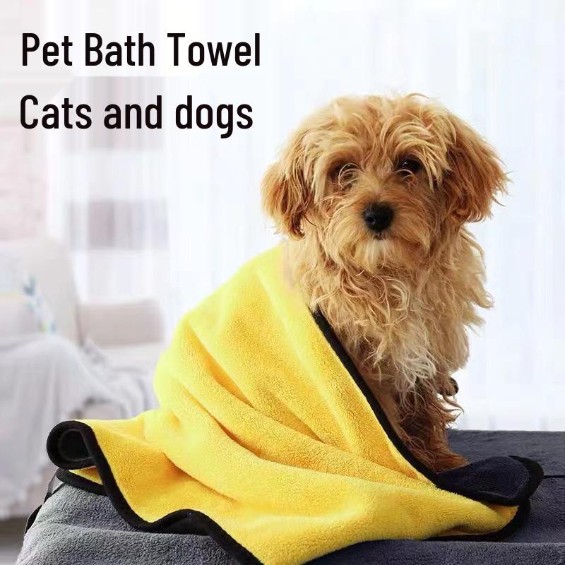 Absorbent Quick-Drying Coral Fleece Pet Bath Towel (Optional Logo)