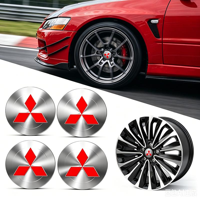 Car styling 56mm Car Tyre Wheel Center Hub Cap Badge sticker For Mitsubishi Pajero Outlander L200 EVO Montero Lancer 9 10 EX wszm26