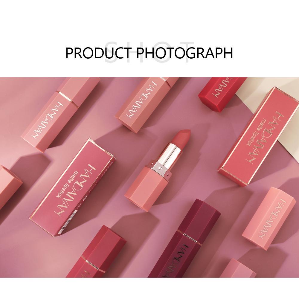 HANDAIYAN 6 цветов матовая водостойкая бархатная нюдовая помада сексуальные красные коричневые пигменты макияж длительный профессиональный