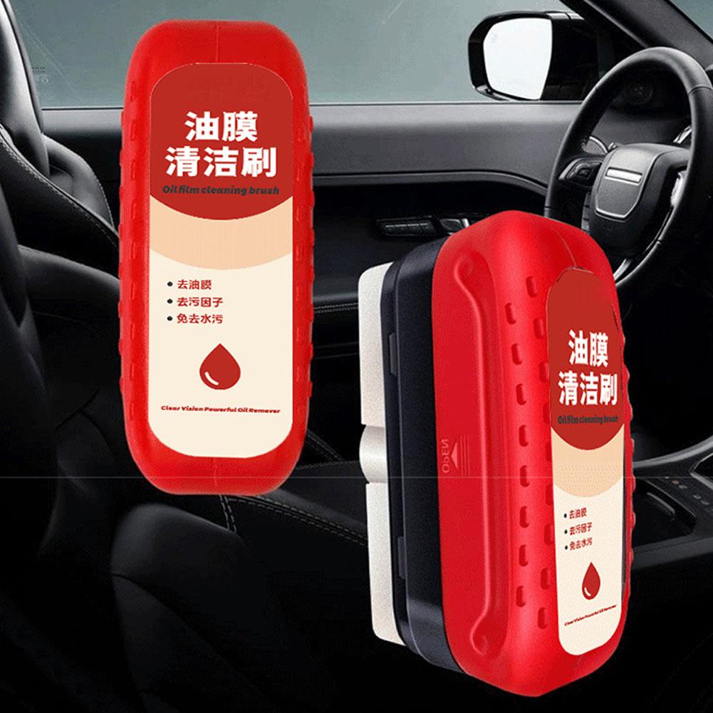Car Glass Cleaner Automotive Glass Sponge Cleaning Brush Windshield Oil Film Cleaner Glass Polishing Agent 120ml Car Maintenance