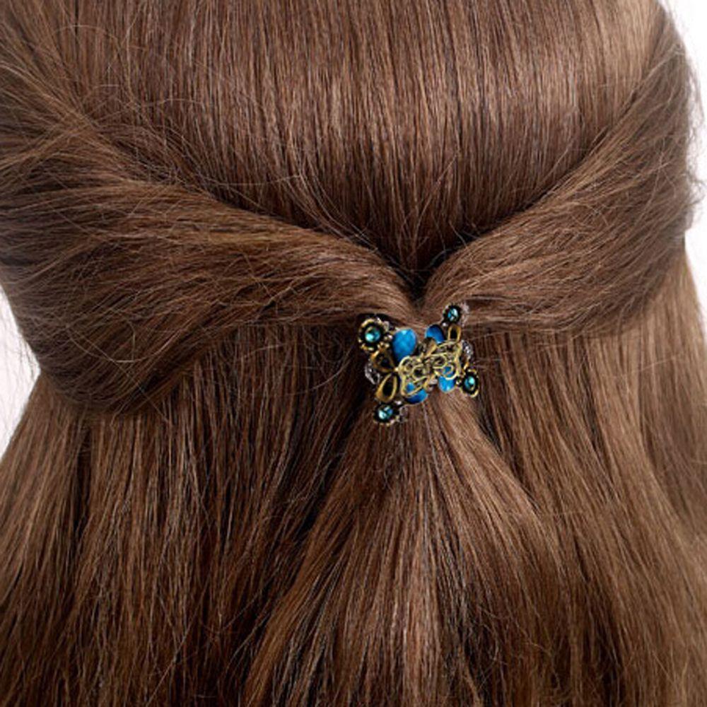 Ladies Gifts Retro Vintage Claw Jewelry Mini Butterfly Hair Clip Resin Hairpins