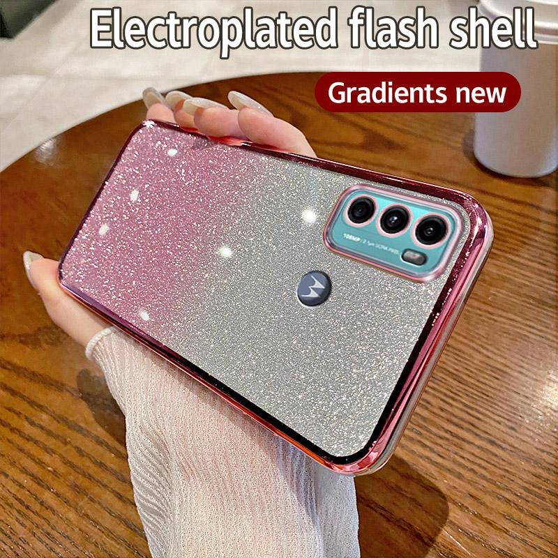 Luxury Fashion Glitter Plating Case For Motorola Moto Moto Edge 20 30 60 Fusion Bling Colorful Shockproof Ultra Slim Cover Coque