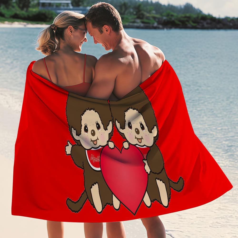 Cute M-Monchhichi Towel Yoga Gym Yoga Gym Lightweight Portable for Swimming Beach Travel Sports Accessories Sandproof