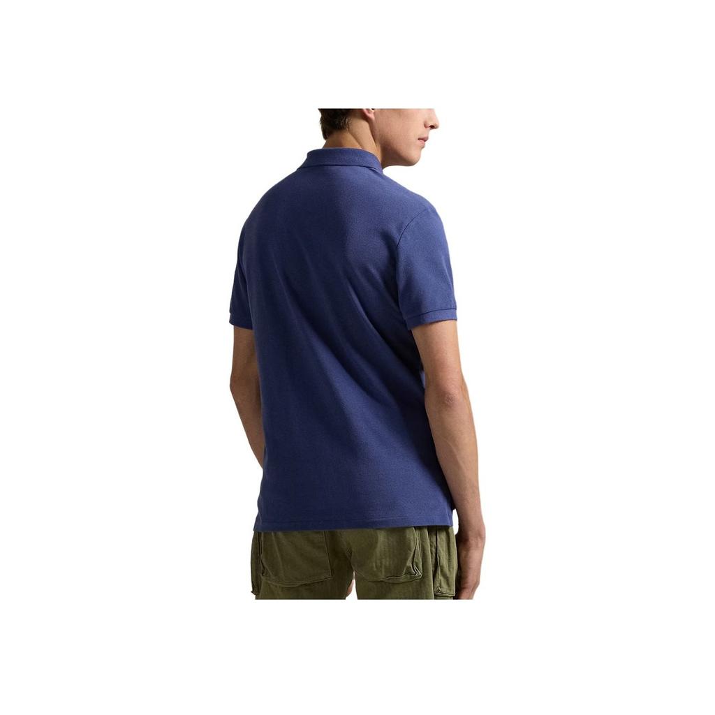 Polo Ralph Lauren Logo Slim Fit Рубашка поло с коротким рукавом Мужская верхняя часть Синяя 710680784-410