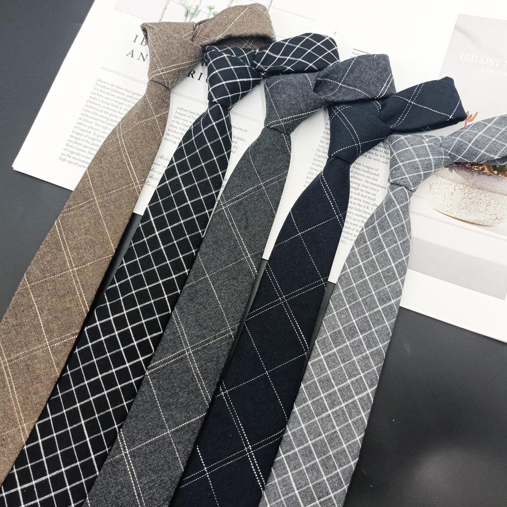 6cm Retro Black & Gray Narrow Men’s Fashion Tie - Korean Style