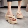8.5 Cm Elevated Shoes Summer Flip Flops Women Chunky Platform Slippers Outdoor Fashion Streetwear Woman High Wedged Slides Shoes
