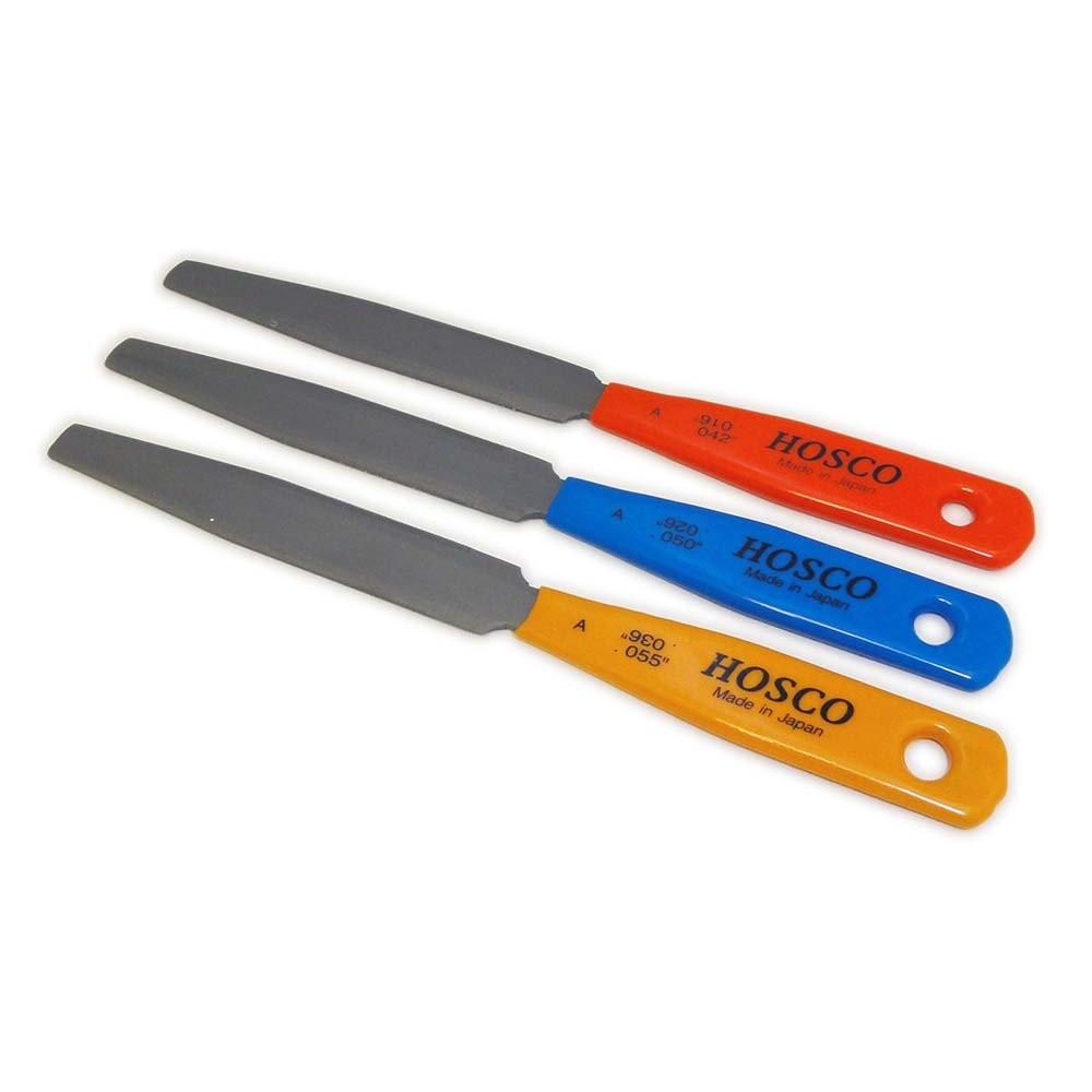 HOSCO Luthiers Tools Nut Slotting File Set (3 pieces) for Acoustic Guitars TL-NF3A