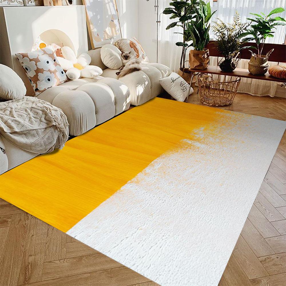 Abstract Gradient Split Color Rug  Textured Surface Anti-slip Large Floor Carpet Nordic Indoor Home Decor Mat