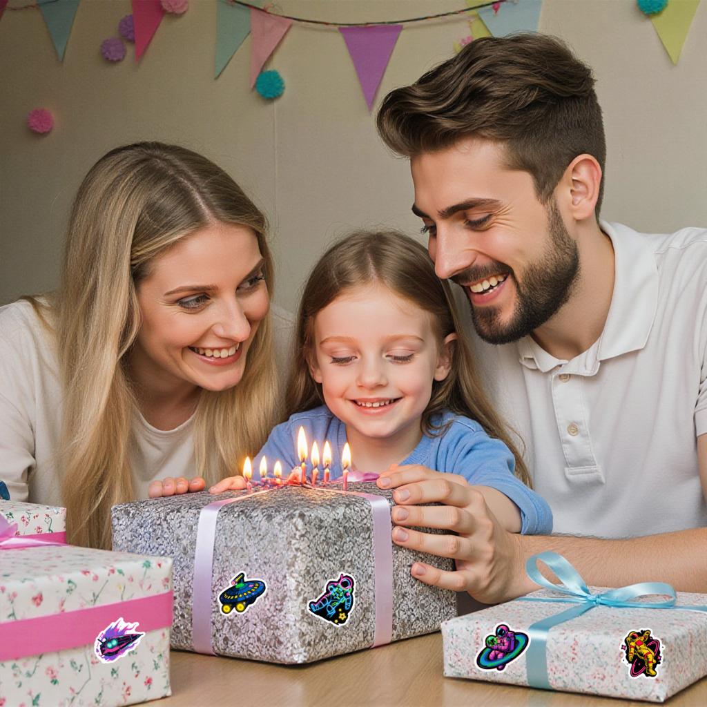 35-100 шт. Игривые планеты Наклейки Неоновые НЛО Граффити Наклейки DIY Наклейки Для Ноутбука Мотоцикла Багажа Телефона Гитары Ноутбука