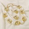 New Arrival Palace Style Vintage Mixed Color Pearl Necklace Luxury Elegant Earrings Jewelry Set Trendy Gifts For Women