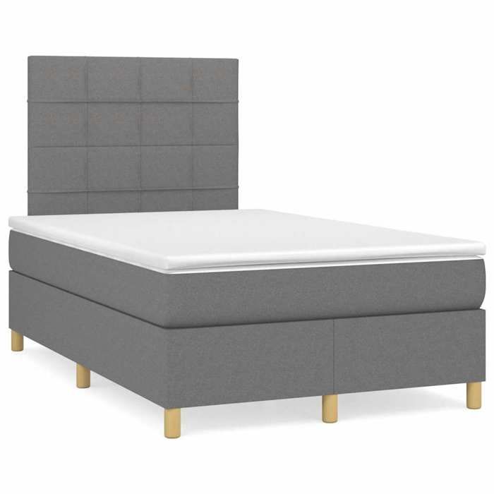 Maison Exclusive - Sommier à lattes de lit matelas LED gris foncé 120x190 cm tissu