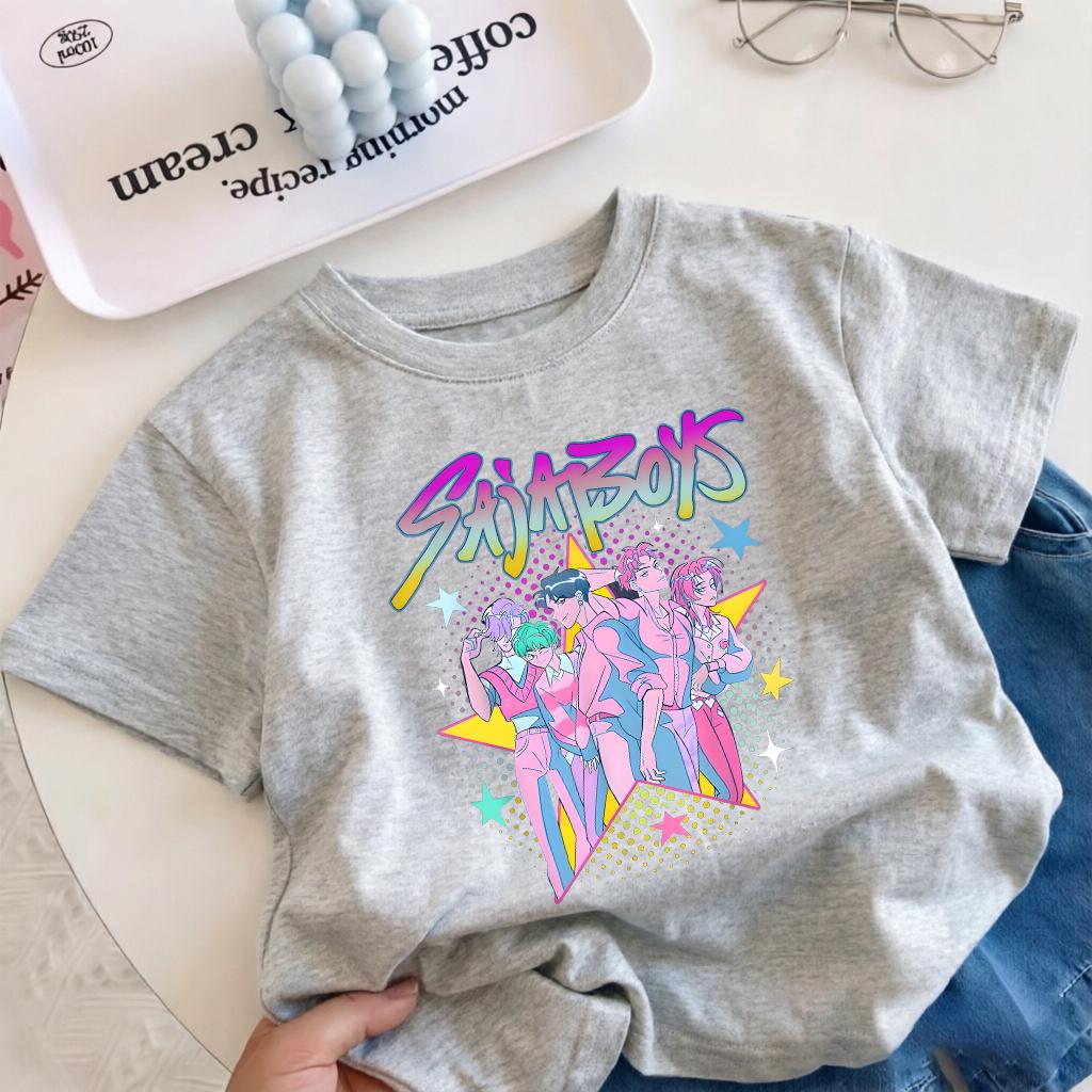 2026 hotselling boy witch hunter group cartoon print new shortsleeved summer casual comfortable childrens clothing