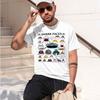2026 Multiple Shark Faces Graphic Tee Funny Shark Species Print Short Sleeve Casual Tshirt