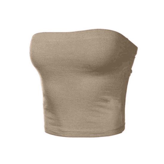 Женский сексуальный однотонный укороченный мини-бюстье без бретелек, тонкий эластичный топ-труба