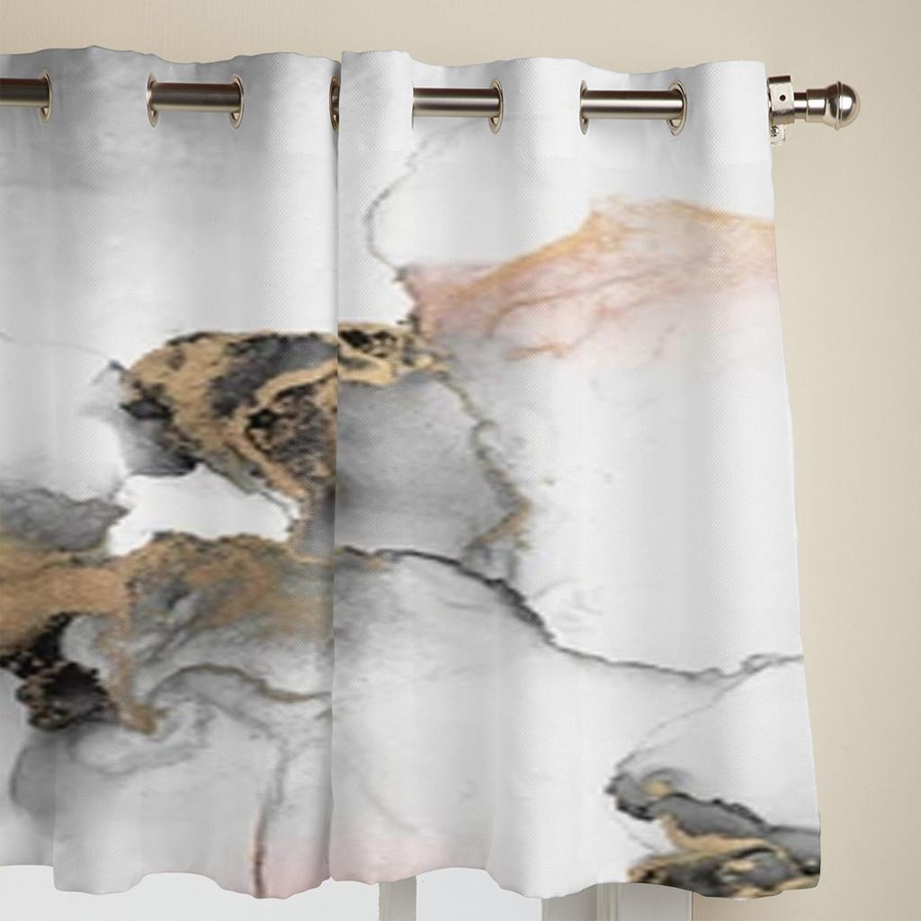 Черное золото, абстрактные мраморные оконные шторы для гостиной, спальни, роскошные современные кухонные шторы, тканевые шторы