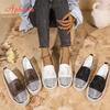 Fashion Aphixta Fringe and Crystals Design Leather Flats Shoes Women Silver Bling Loafers Shoes Woman Flat With Student Footwear Size 43