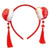 Headwear Hanfu Hair Accessories Tassel Red Bow Hairband All-match Chinese New Year Headwear  Party