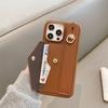 Кожаный чехол-кошелек с ремешком на запястье для iPhone 15 14 13 12 11 Pro Max, роскошная защитная крышка с держателем для карт