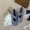 Autumn and Winter Cute Round Head Velvet Mary Jane Shoes Single Shoes Flat Heel Evening Wind Fairy Warm Soft Sole Beanie Cotton Shoes Woman