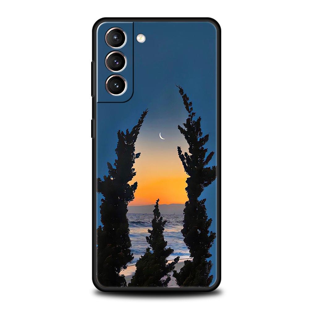 Cute Art Pretty Indie Hot Pink Phone Case For Samsung Galaxy S24 S23 Ultra S22 S21 S20 FE 5G S10 S10E S9 Plus S8 Black Cover