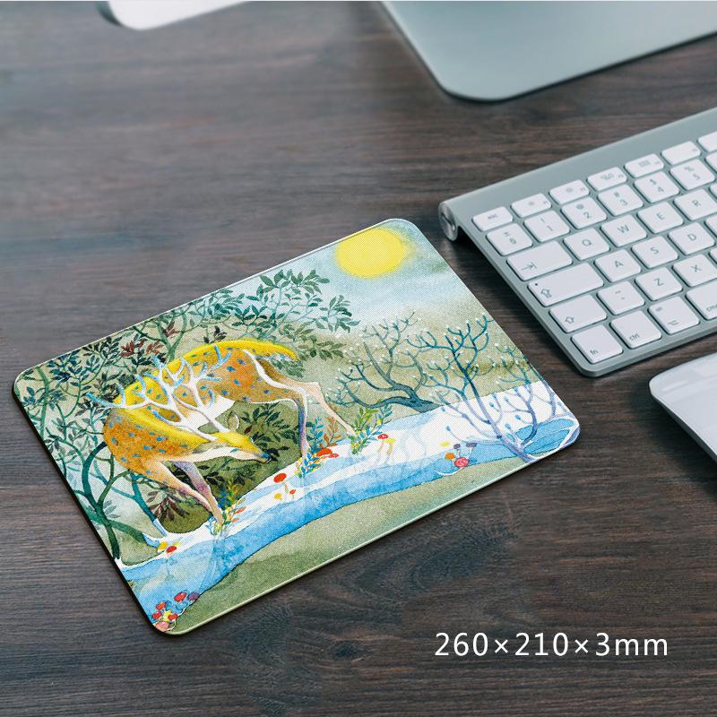 210*260*3mm Mouse Pad Non-Slip Office Tables Desk Mat Oil Painting Style Mouse Carpet Rubber Base Desktop Pad