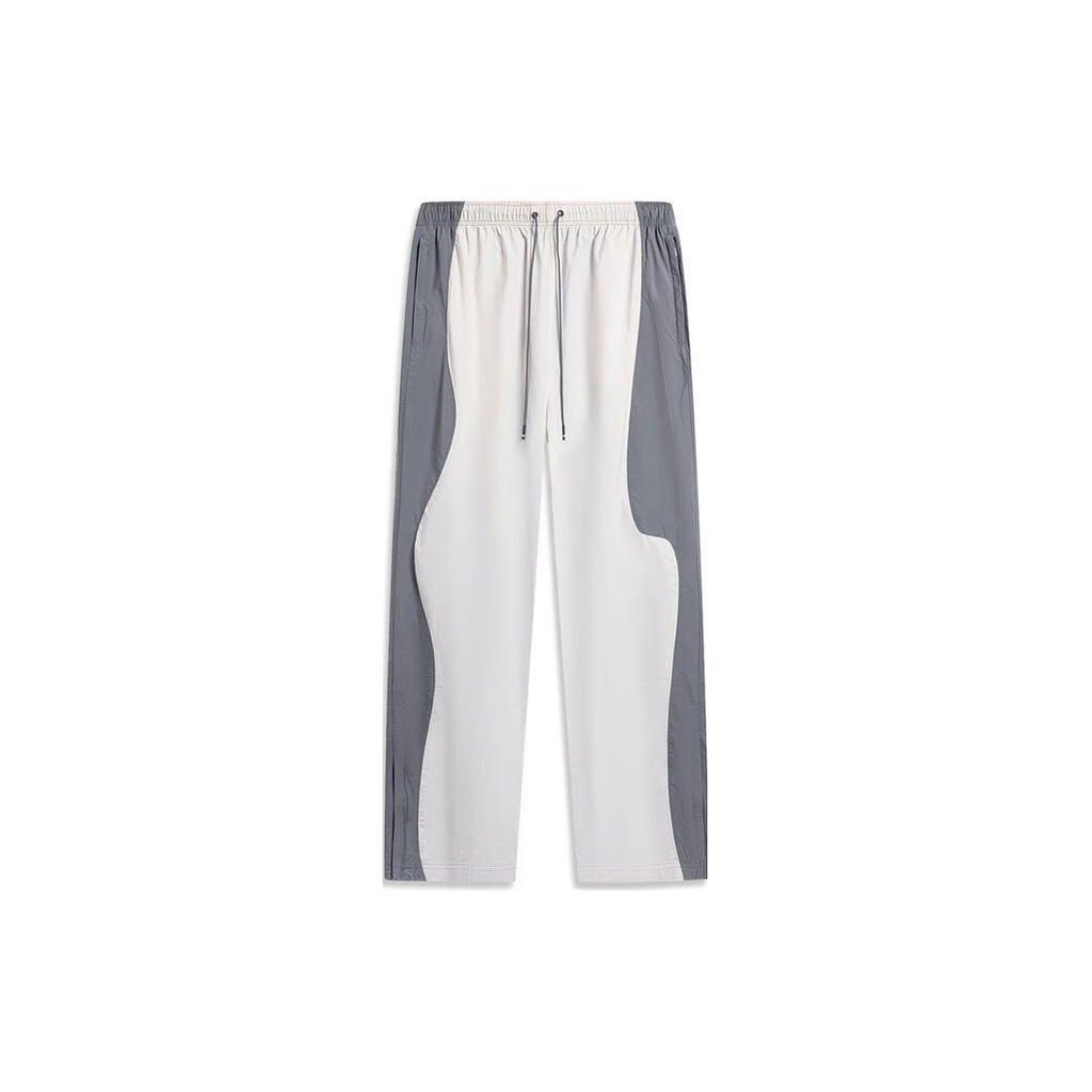 Li Ning Anti-Five Seven City Collaboration Changan Youth Color Block Straight Loose Knit Sports Брюки мужские брюки Shadow-Gray Moonlight-Gray AYKT803-1