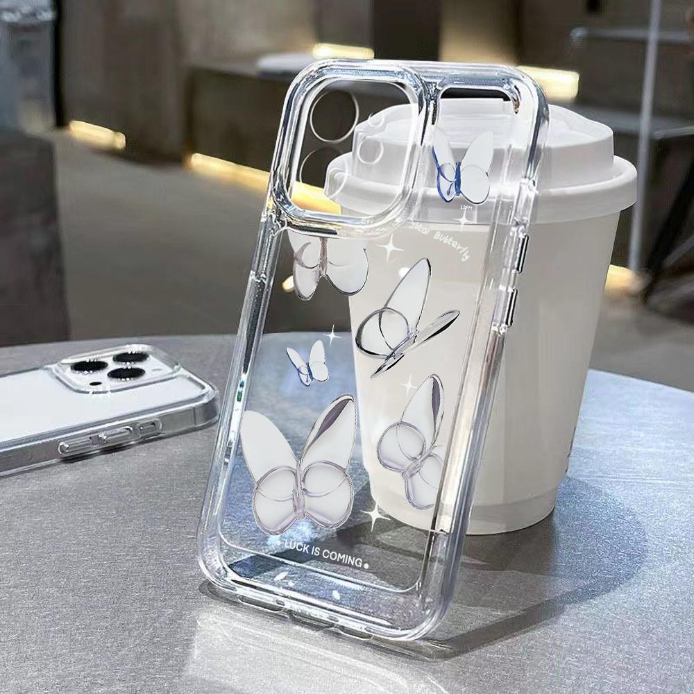 Butterfly Clear Advanced Fruit Picture Soft Phone Case For IPhone 17 Air 11 13 14 12 15 16 Pro Max Plus Bumper TPU Back Cover