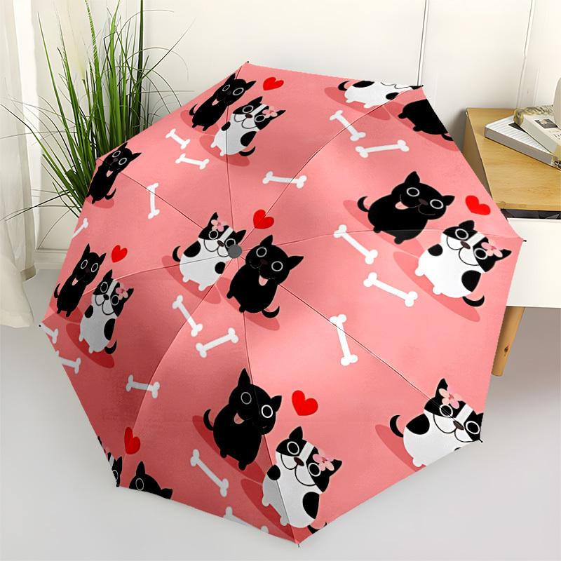 1pc Cats, Hearts Automatic Cute Umbrella 8-Bone Design Compact Gear for Outdoor Travel, Perfect Holiday Gift yy251230049