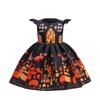 Halloween Girls Dress Printed Dress Witch Role Play Cosplay Costume Masquerade Costume