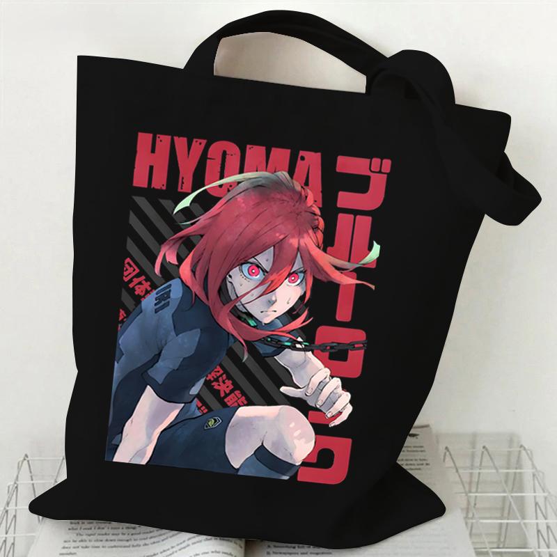 Сумки на плечо в стиле аниме для женщин, синяя сумка-тоут с принтом замка, многоразовые сумки для покупок, холщовые сумки