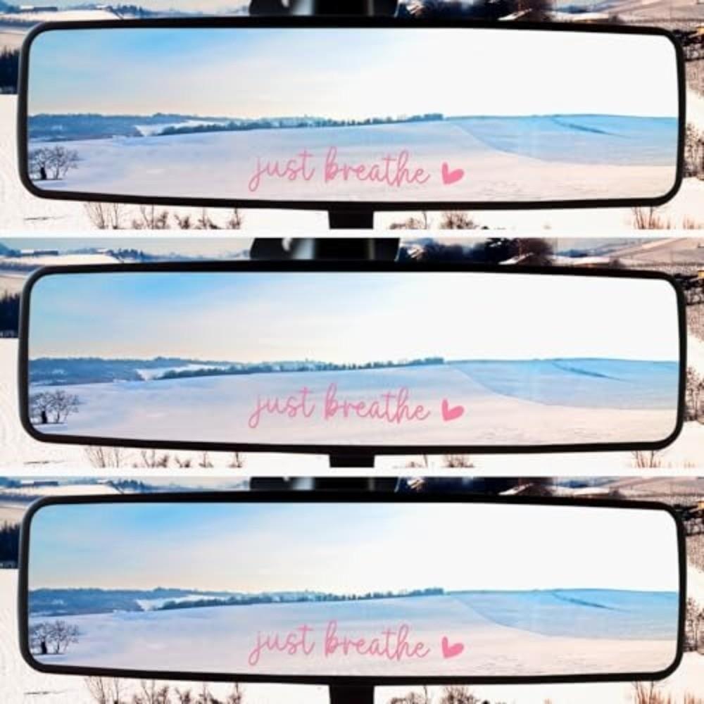 3pcs Hearts Pattern Car Rear View Decals Bible Verse Design Mirror Decals for Car Christian Faith