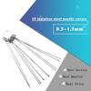 10 набор игл из нержавеющей стали, электронная схема печатной платы, сквозное отверстие, игла для распайки, сварочный ремонтный инструмент, 100 мм, 0,5-1,5 мм, 10 компл.