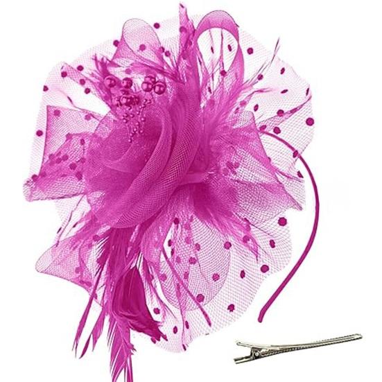 Girls Hoop Bridal Elastic Design Feather Hair Floral Hairpin Flower Headdress