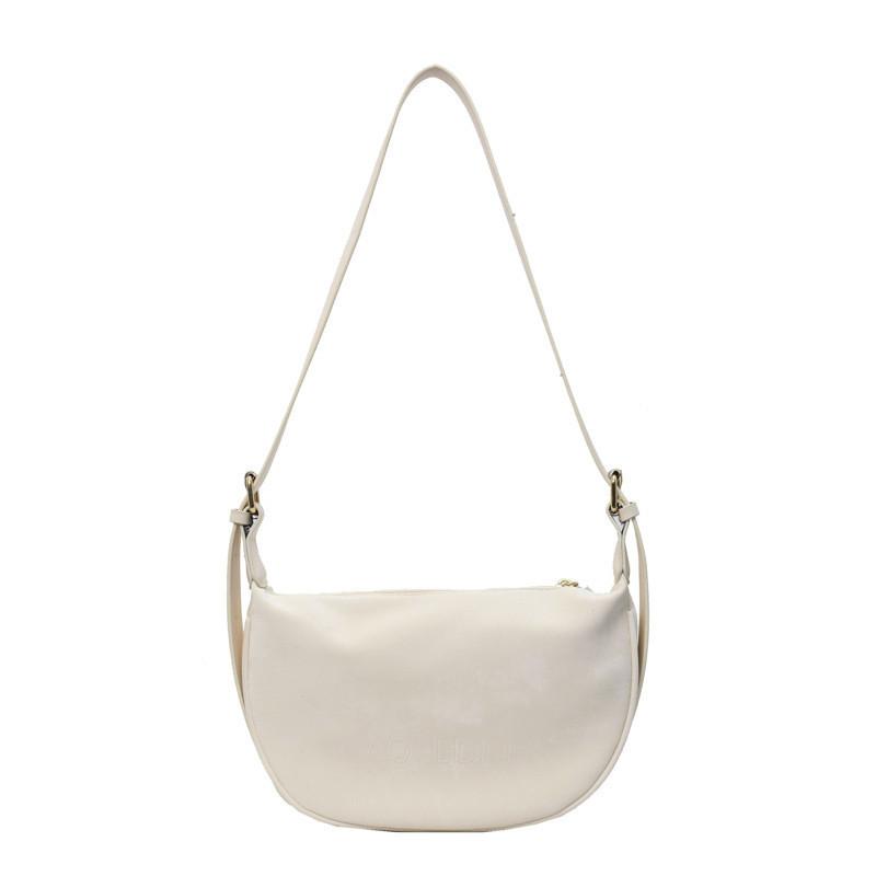 IELGY Women's Korean Version of Pink Velvet Diagonal Dumpling Bag, Lightweight Underarm Bag, Simple Pu Shoulder Bag