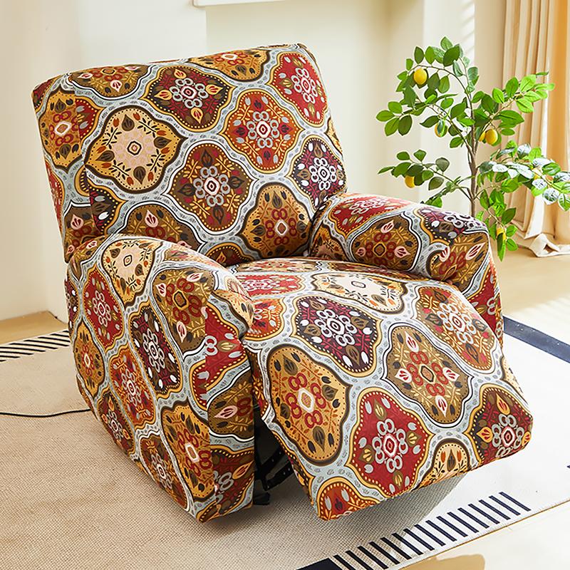 4pcs/set Split Recliner Chair Cover 1 Seater Relax Armchair Slipcover Stretch Anti Slip Single Lazy Boy Sofa Cover Washable