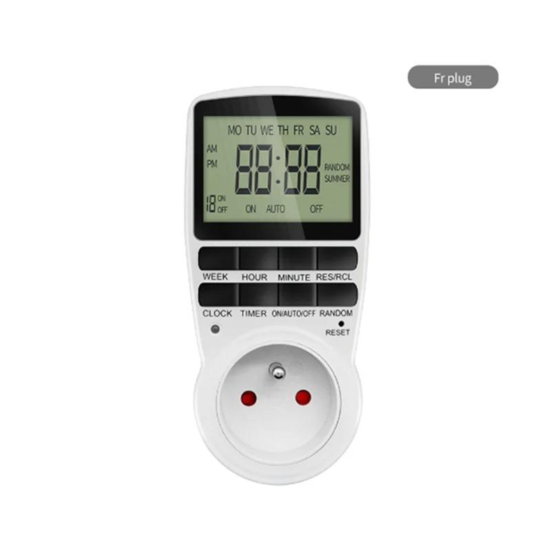 Электронный цифровой таймер Кухонный таймер Розетка 230В 110В 12/24 часа Циклическая розетка Программируемое время Таймер EU FR US UK AU Вилка