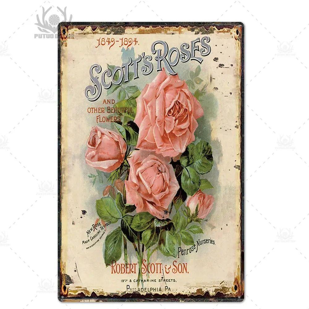 Оловянная вывеска в прованском стиле, французское деревенское металлическое настенное искусство 20x30 см