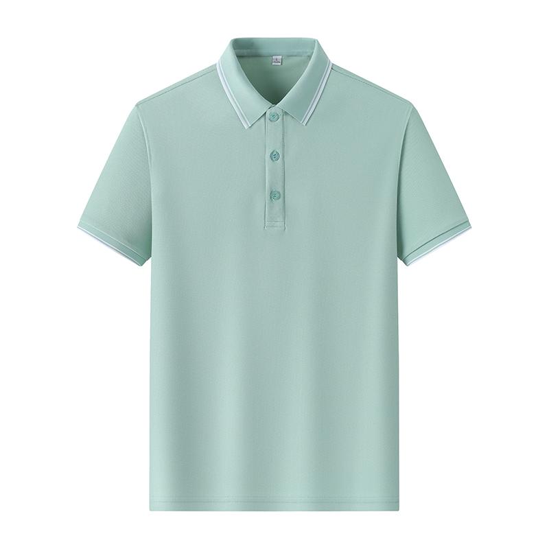 Cool Ice Silk: Popular Summer Color blocked Collar Men's Short sleeved Polo Shirt