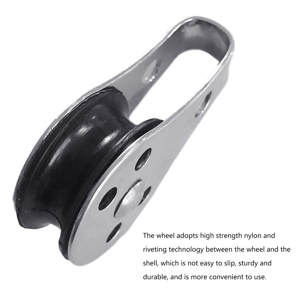 2 шт. 316 нержавеющая сталь одинарный шкив сверхпрочный трос роликовый нейлоновый шкив для подъема парусной веревки