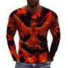 Весна-Осень 3D цифровая печать Phoenix Flame мужская повседневная свободная футболка с длинным рукавом Pulleys&Long Sleeves мужская